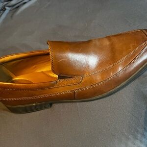 Clarks Brown Leather Loafers Slip-On Moccasin